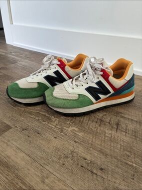 New Balance 754 Rugged Green White Navy Orange Multicolor Sneakers